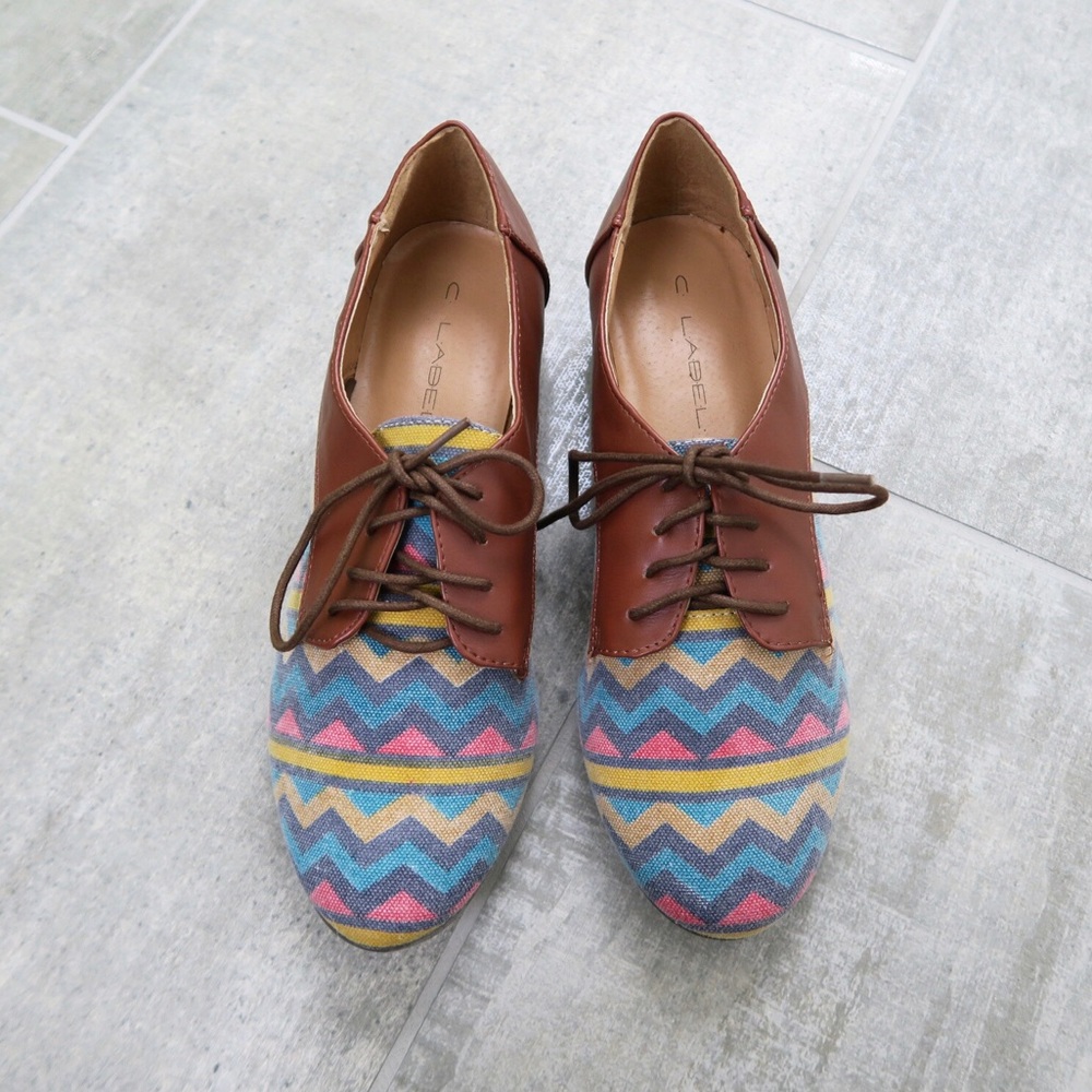 Brown oxford flats